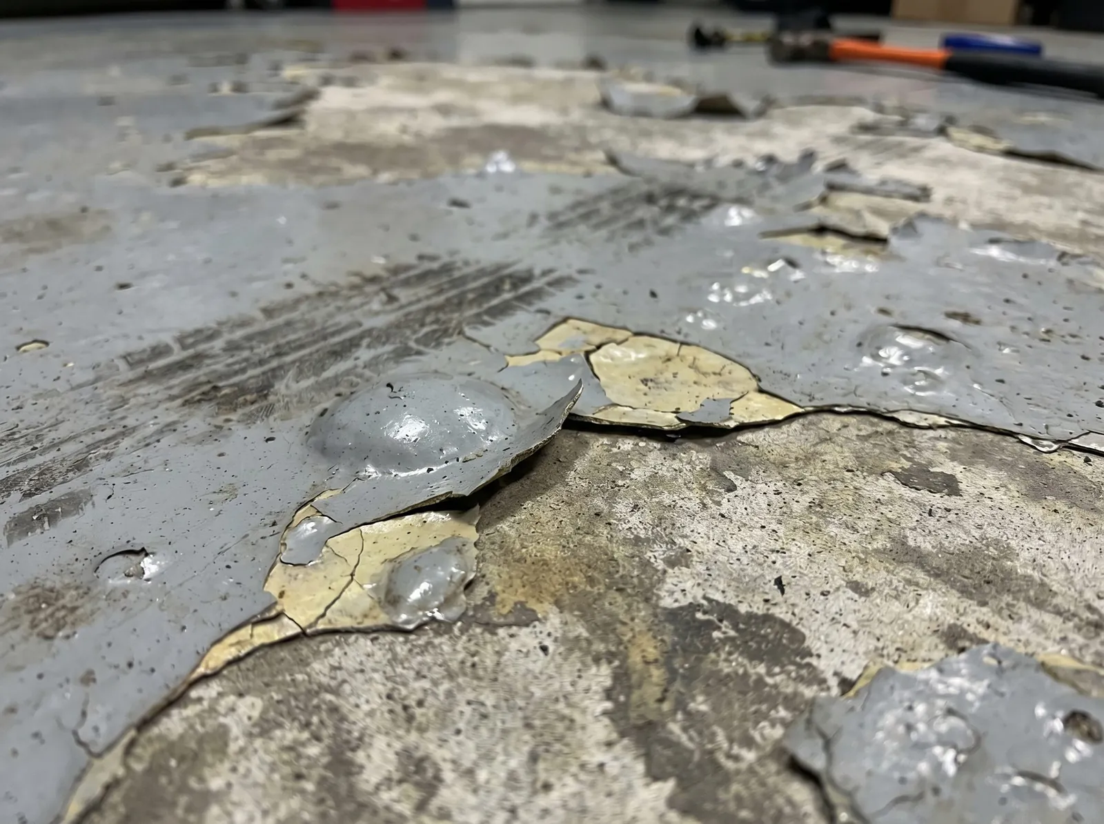 Damaged concrete surface